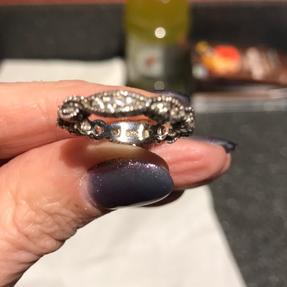 Sterling Silver & CZ Engagement & Wedding Ring Set - Picture 8 of 11